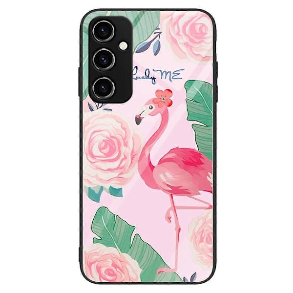 Skal för Samsung Galaxy A14 5G/A14 4G, härdat glas+PC+TPU, mönstertryck Multicolor Style G