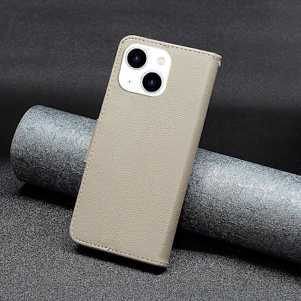 Flipfodral med Ställ och Plånbok i PU-läder för iPhone 15 med Rem Multicolor Style F