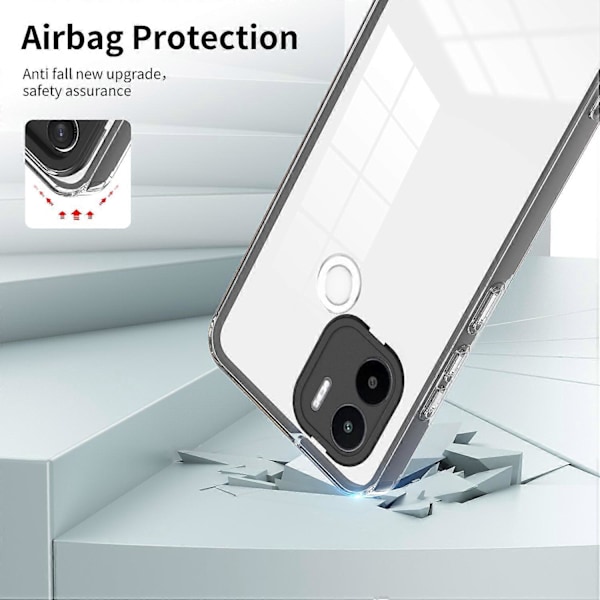 För Xiaomi Redmi A1+ 4G/Redmi A2+ 4G/Poco C50 4G TPU+PC Transparent Mobilskal