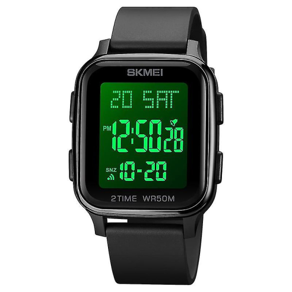 Skmei 1858 Firkantet Digitalt Dual Display Ur Black