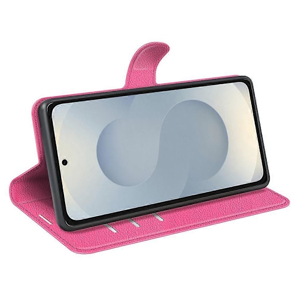 För Samsung Galaxy S25 Edge Fodral Litchi Textur Stötsäkert Läder Plånboks Telefonfodral Multicolor Rose