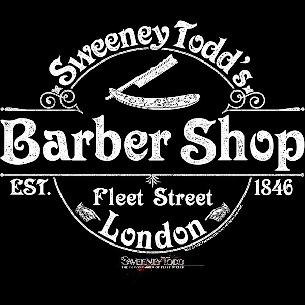 Amerikanska klassiker Sweeney Todd Movie T-shirt Barber Shop Est 1846 Svart Vuxen Kortärmade T-shirts Grafiska T-shirts Män Black M