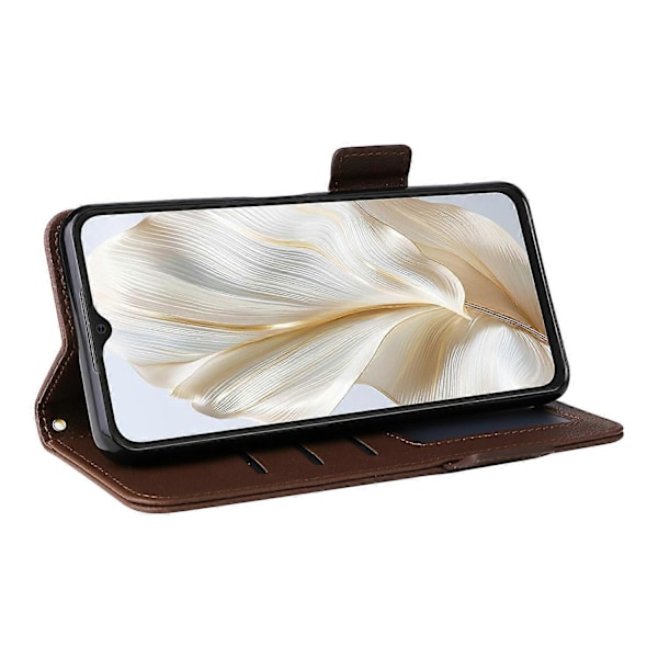 För Blackview Wave 8C Fodral Litchi Textur PU Läder Plånbok Flip Telefonfodral - Babyblå Multicolor Brown