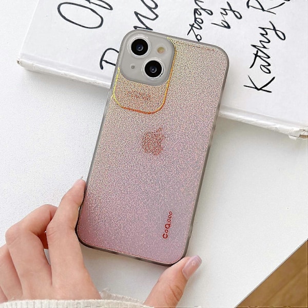 Q.COO Aurora-serien för iPhone 14 Plus Skal TPU+PET Aurora Estetiskt Telefonskal Multicolor Style B