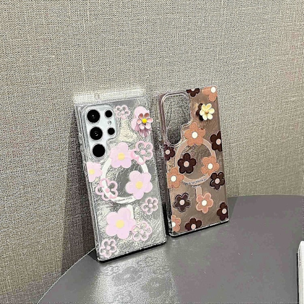Magnetisk etui til Samsung Galaxy S24 Ultra, geometrisk mønster, PC+TPU telefoncover Multicolor Style B