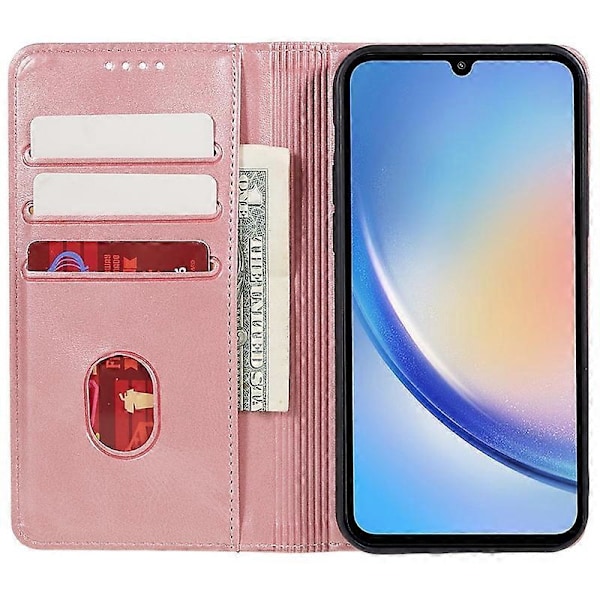 För Samsung Galaxy A15 5G Fodral Kalvtextur Ställ Plånbok PU Läder Telefonskal Multicolor Style F