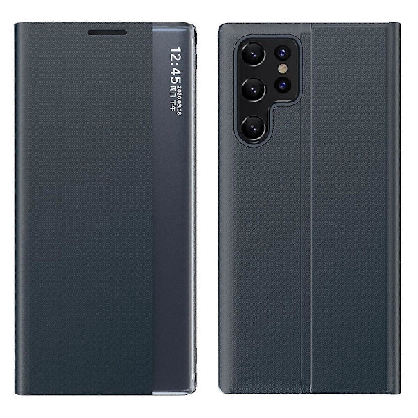 Samsung Galaxy S24 Ultra -kotelo PC+PU-nahkainen katseluikkunallinen läppäteline puhelinkotelo Multicolor Style B