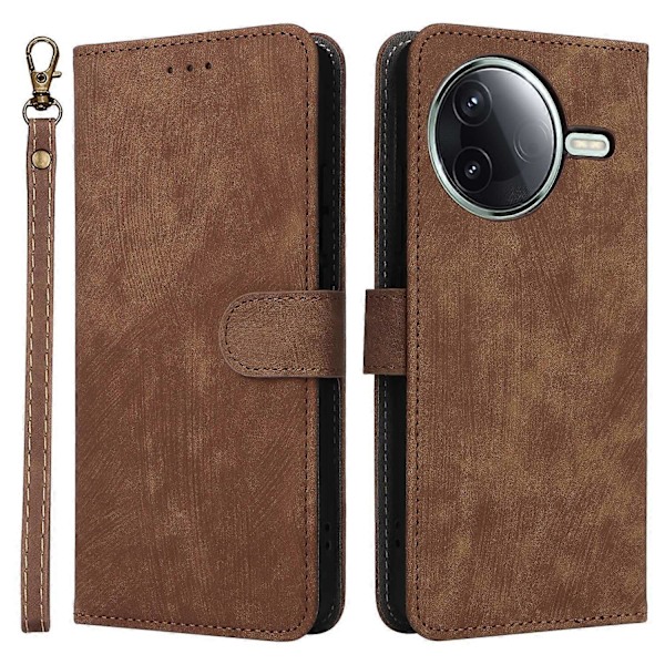 Til Xiaomi Redmi K80 5G/K80 Pro 5G Wallet Case RFID-blokering PU Læder Cover Stand View - Grøn Multicolor Brown