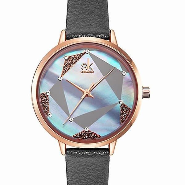 Dame Multicolor Armbåndsur Lærreim
