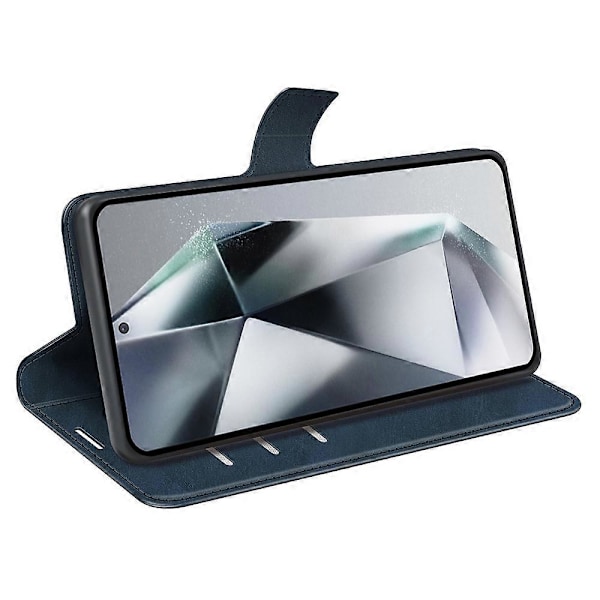 Til Samsung Galaxy S25 Ultra Stand Case Anti-Scratch Kalvetekstur Læder Telefon Cover Multicolor Style E