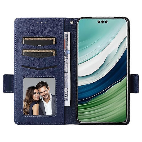 Til Huawei Mate 60 Cover Litchi Tekstur Wallet Stand Læder Telefon Cover med Rem Multicolor Style F