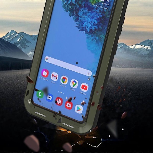 LOVE MEI Iskunkestävä Pudotuksenkestävä Pölynkestävä Metallinen Vahva Kotelo Samsung Galaxy S21 Ultra 5G:lle