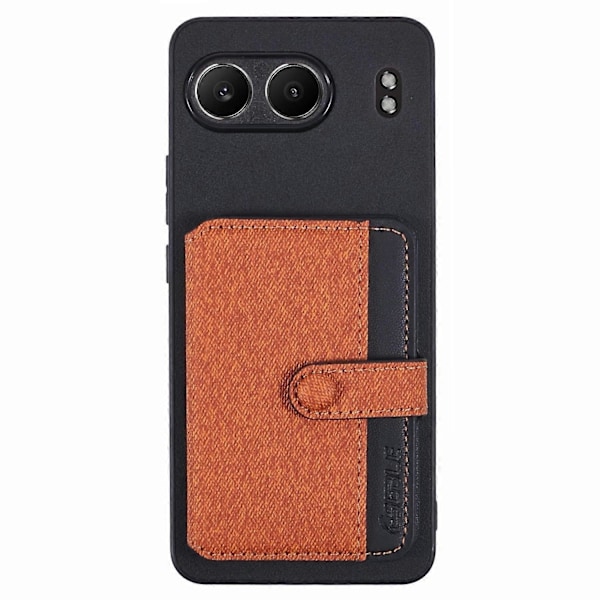 För OnePlus Nord 4 Mobilskal Självhäftande Kortficka Färgmatchande med Ställ - Grå Multicolor Brown