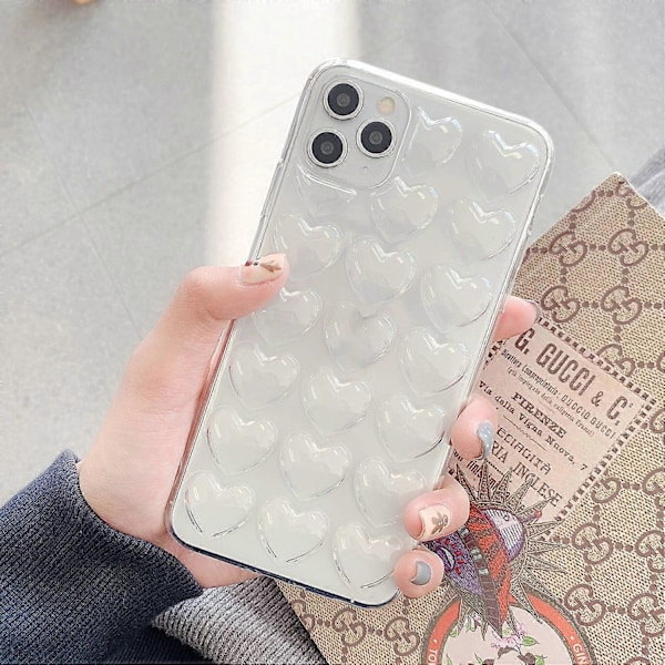 Til iPhone 15 Plus Telefon Cover 3D Kærlighedshjerte Blød TPU Stødsikkert Bagcover Multicolor Style E