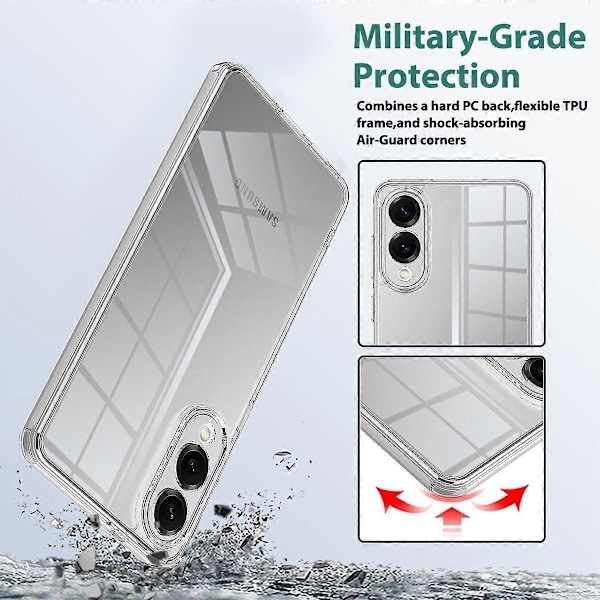 För Samsung Galaxy S25 Edge Transparent Mobilskal TPU+Akryl Stöttåligt Telefonskydd