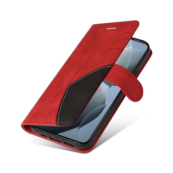 KT Læder Serie-1 Til Xiaomi 14T Læder Etui Farvesplejsning Telefon Cover Wallet Stand Multicolor Style D