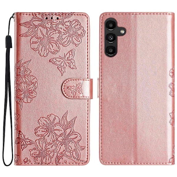 Til Samsung Galaxy A36 5G Etui Sommerfugl Blomst Stødsikkert PU Læder Wallet Telefon Cover Multicolor Style B