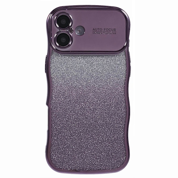 iPhone 16 -kotelo Gradient Glitter TPU -puhelinkuori sähköpinnoitetulla kiharakehyksellä Multicolor Style F