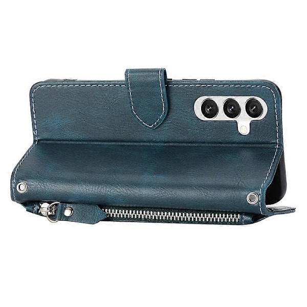 Til Samsung Galaxy S23 FE Etui Lynlås Pung PU Læder Støtteben Mobiltelefon Cover med 2 Stropper Multicolor Style A