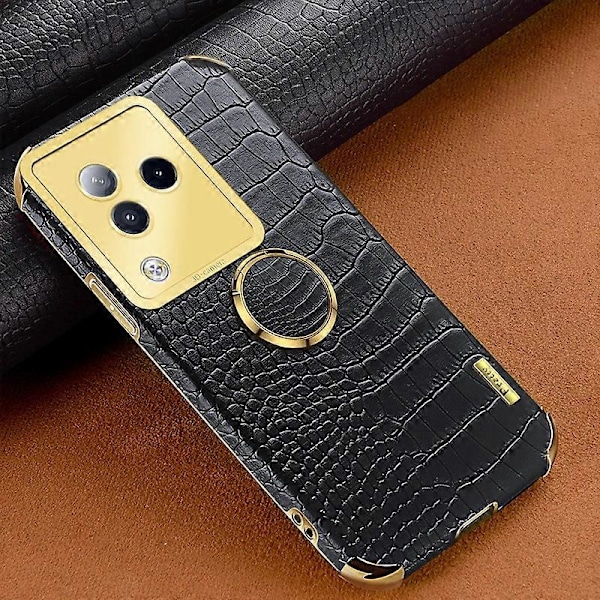 Skal med ringstativ för Xiaomi Civi 3 5G, krokodiltextur läder + TPU-telefonfodral Multicolor Style A