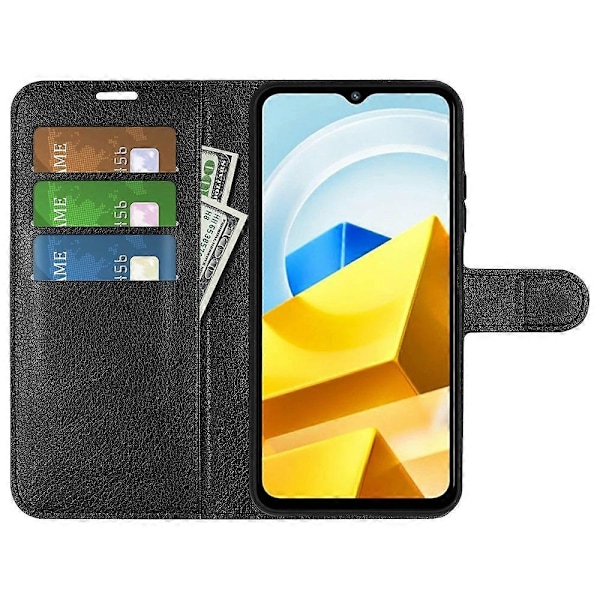 Til Xiaomi Poco M5 4G Folio Flip Telefon Cover PU Læder Beskyttelsesetui med Pung Stand Multicolor Style A