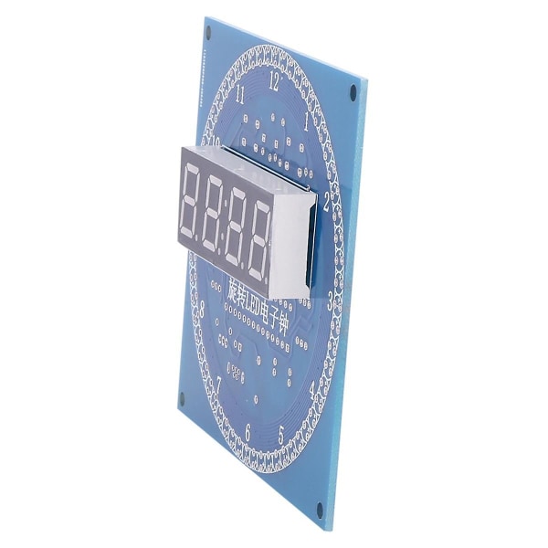 Gör-det-själv roterande elektronisk klocka Kit Elektronisk krets Basic Experimental Kit LED Display Väckarklocka Blue