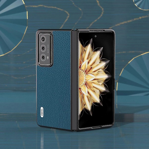 Ægte koskindbelagt PC-skal telefonbeskyttelsescover til Honor Magic V2 5G Multicolor Style C