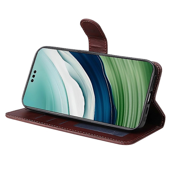Til Huawei Mate 60 Etui Kalvetekstur Tegnebog Stativ PU Læder Slim-fit Telefoncover Multicolor Style B