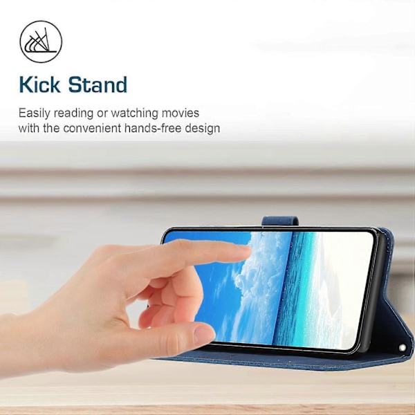 Til Motorola Edge 50 Pro 5G Etui Ridsefast PU Læder Stand Telefon Cover Multicolor Style D