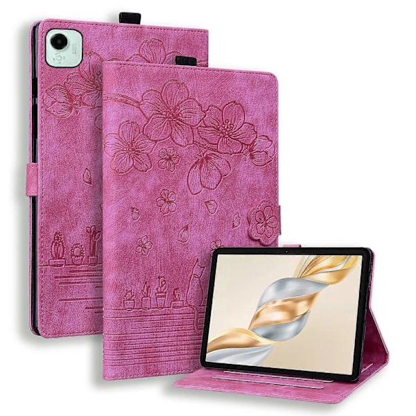Fodral för Honor Pad X9a/Pad X9 Pro med Kortfack Läder Tablet Ställ Folio Omslag Blomma Katt Multicolor Rose