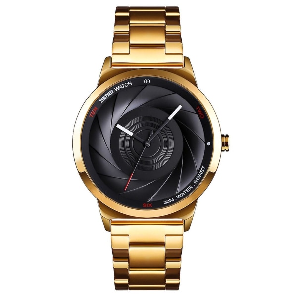 Skmei 9210 3d Overflate Vanntett Quartz Herreklokke Sølv Blå Golden black