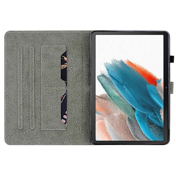 Läderfodral för Samsung Galaxy Tab A9 med sött tigeravtryck, justerbart stativ, surfplattafodral Multicolor Style C