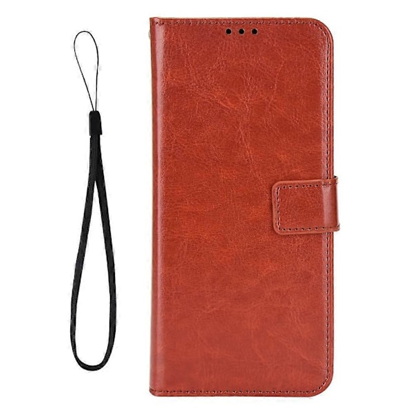 Til Cubot A20 Etui Crazy Horse Tekstur PU Læder Telefon Wallet Cover - Guld Multicolor Brown