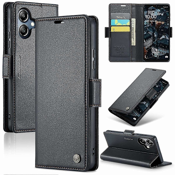 For Samsung Galaxy A06 Case CASEME 023 Series RFID-blokkerende, glanset stativ telefondeksel Multicolor Style B
