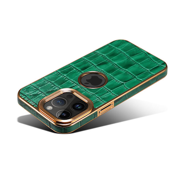 Crocodile Texture Case För Iphone 12 Pro Max Pc+tpu Galvaniserad cover Green