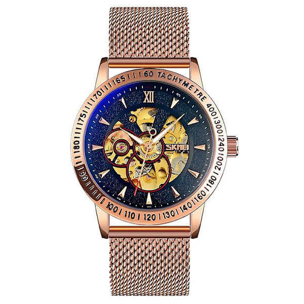 Skmei 9216 Men Sketon Automatic Mechanical Watch Svart Golden black