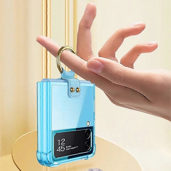 GKK Samsung Galaxy Z Flip4 5G Sormuspidike Ilmatyyny TPU Läpinäkyvä Puhelinkuori Multicolor Style B