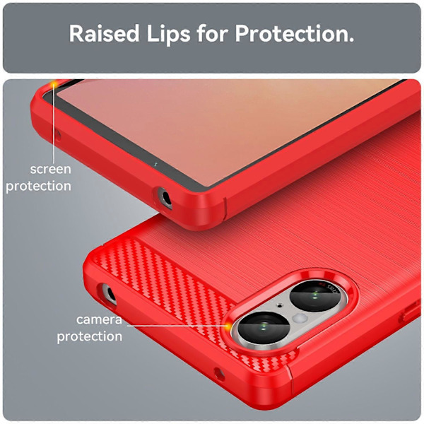 Sony Xperia 5 V -kotelo, harjattu hiilikuitukuvio, joustava TPU-puhelinkuori Multicolor Style B