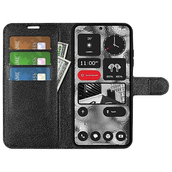 Til Nothing Phone (2) Anti-ridse Standpung Telefoncover PU Læder Beskyttelsescover