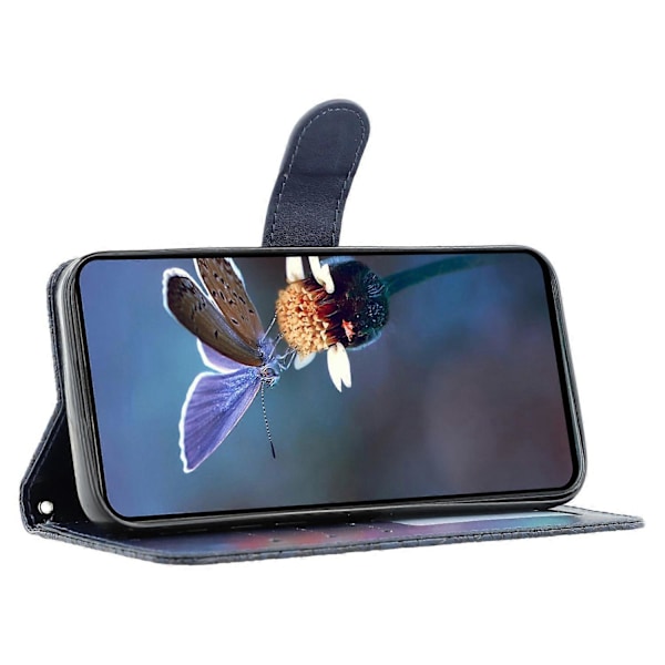 Xiaomi 14T Pro -kotelo pitsikukkainen PU-nahkainen lompakkokotelo Multicolor Dark Blue