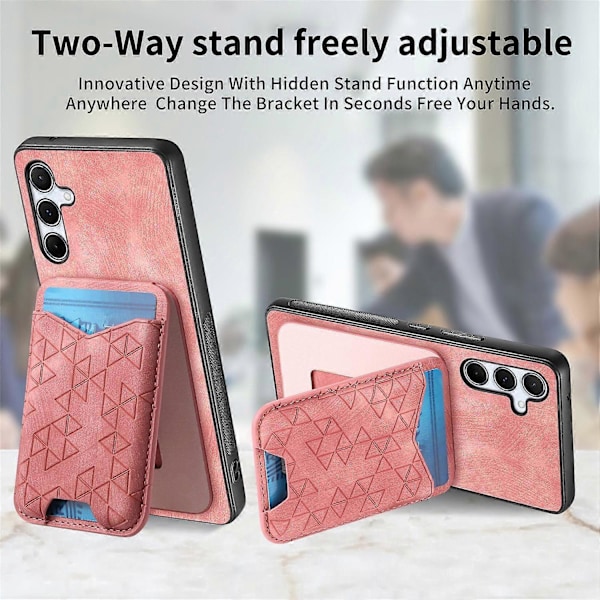 Til Samsung Galaxy A35 5G Etui med Præget Mønster, Kortholder, Støttefod, Læder Bagside Multicolor Style A