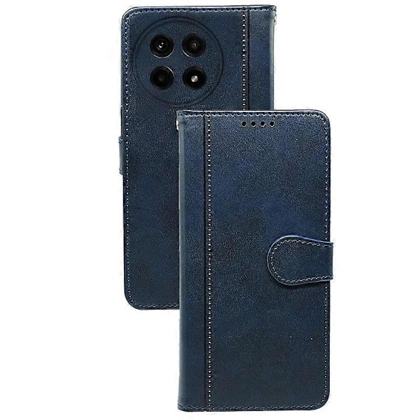 OnePlus Ace 5 5G / Ace 5 Pro 5G -kotelo, vasikannahkakuvioinen nahkainen jalustallinen kirjatyylinen puhelinkotelo - musta Multicolor Blue