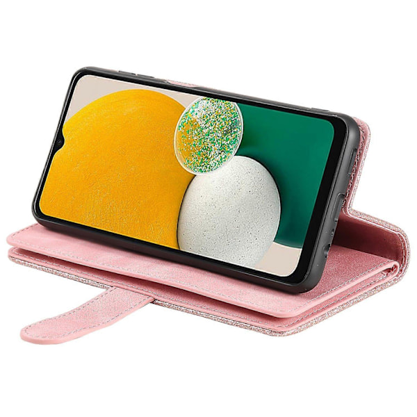 Samsung Galaxy A16 5G/A16 4G -kotelo PU-nahkainen puhelinkuori vetoketjullisella lompakolla ja 9 korttipaikalla Multicolor Style D