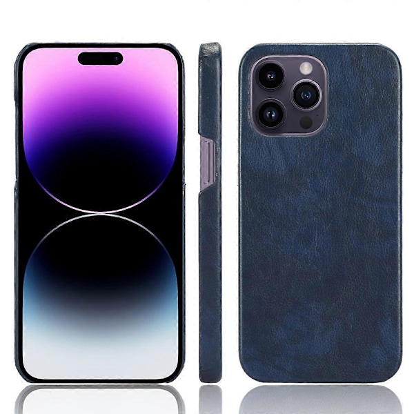 För iPhone 15 Pro Mobilskal PU Läderbelagd TPU Litchi Textur Skydd Multicolor Style B