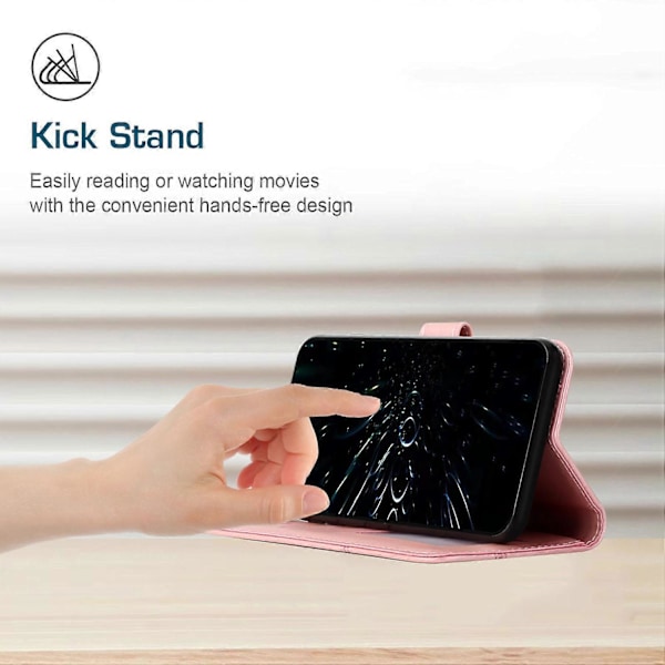 TECNO Spark Go 2024 4G / Spark 20C / Pop 8 nahkakotelo vasikannahka kuvio lompakko puhelinkotelo Multicolor Rose Gold