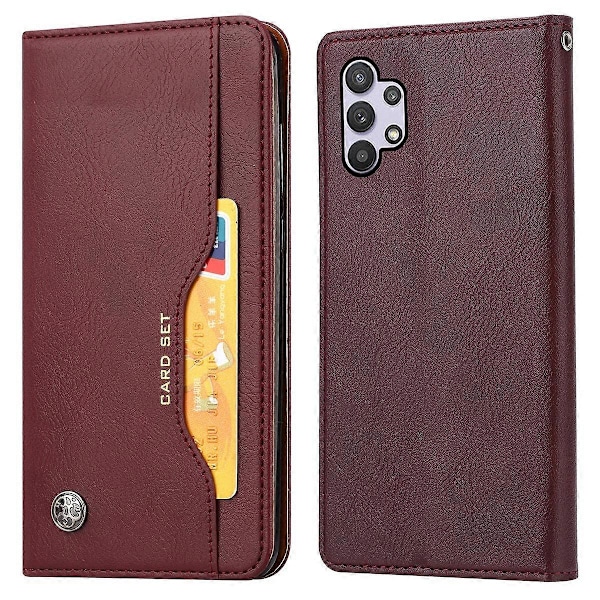 För Samsung Galaxy A33 5G Auto-absorberande Stötsäker Flip Plånboksfodral Ställ Design Läder Skyddande