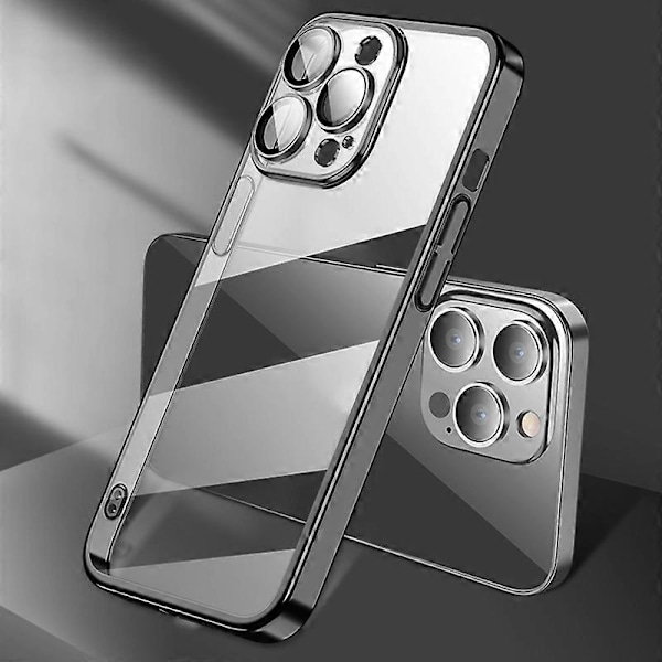 X-LEVEL Elektropläterat TPU+PC Skal för iPhone 15 Pro Kameralinsskydd Integrerat Telefonskal Multicolor Style A