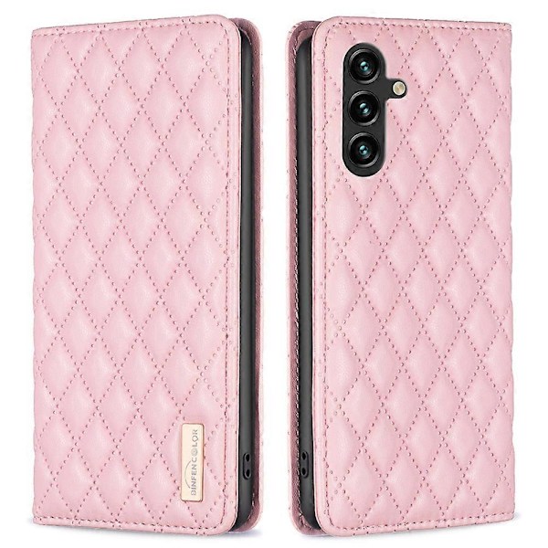 BINFEN COLOR För Samsung Galaxy A15 4G Fodral BF Style-16 Kort Hållare Läder Telefonskal Multicolor Style C