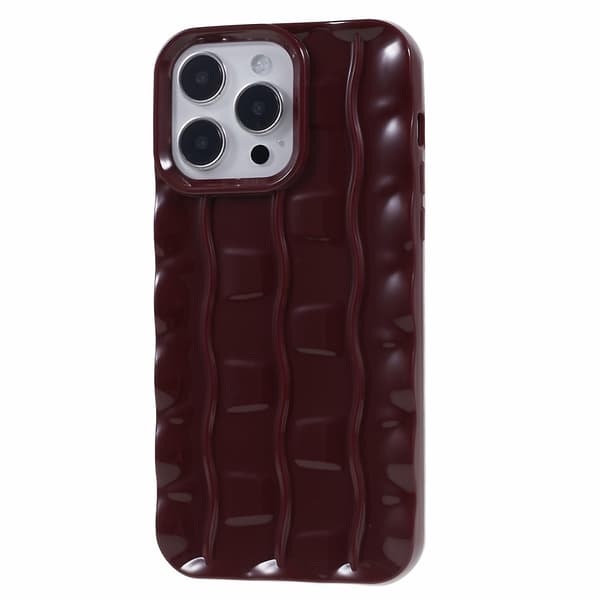 För Iphone 14 Pro 3d Stripes Pattern Phone case Flexibelt Tpu Stötsäkert cover Red