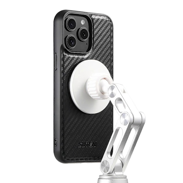 SUTENI G3 Magnetiskt skal för iPhone 15 Pro Max med 360 graders roterande stöd, kolfibertextur PU